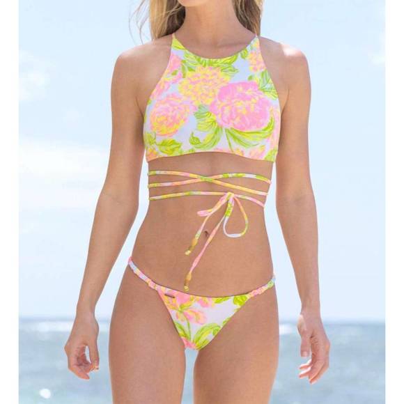 NEW MAAJI chintz floral baby doll high neck top in multi - Picture 1 of 2